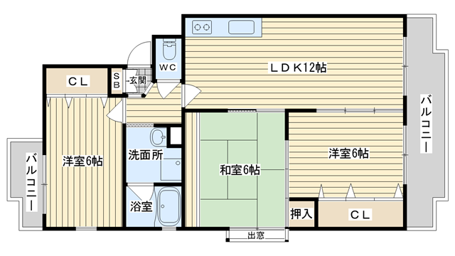 茨木市沢良宜西の賃貸物件間取画像