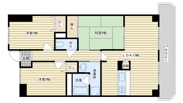 茨木市玉櫛の賃貸物件間取画像